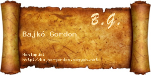 Bajkó Gordon névjegykártya